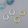 Mini Chunky Braided Hoop Earrings In Sterling Silver, thumbnail 1 of 10