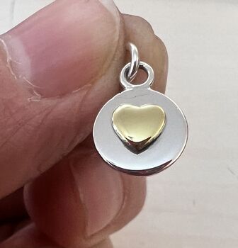 Heart Necklace In Sterling Silver With Mixed Metal, 6 of 7