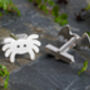 Bat And Spider Cufflinks In Sterling Silver, thumbnail 1 of 4