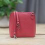 Leather Cross Body Handbag In Salmon Pink, thumbnail 3 of 3