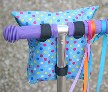 Child's Personalised Blue Spotty Scooter Bag, 5 of 7
