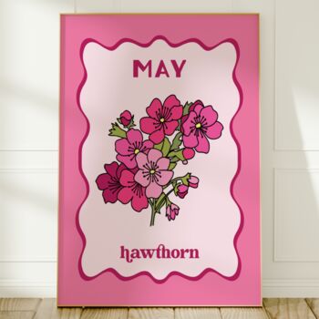 Birth Month Flower Print May Hawthorn, 4 of 4