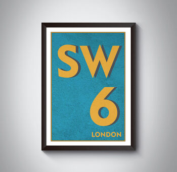 Sw6 Fulham And Hammersmith, London Postcode Print, 7 of 8