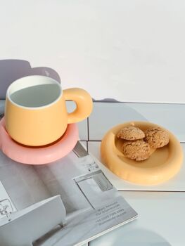 Cushion Club Ceramic Mug And Saucer Set Apricot, 4 of 6