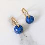 Lapis Lazuli Teardrop September Birthstone Earrings, Gold, thumbnail 1 of 5