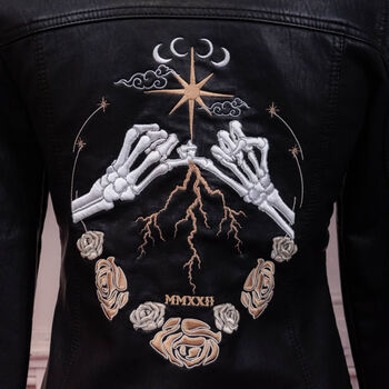 Celestial Till Death Ft Roses Embroidered Bridal Jacket, 7 of 12