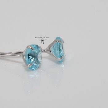 March Birthstone Aquamarine Earrings, 5 of 7
