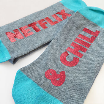 Personalised Netflix And Chill Socks, 5 of 5