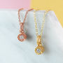 Diamond April Birthstone Rose/Gold Plated Necklace, thumbnail 1 of 5