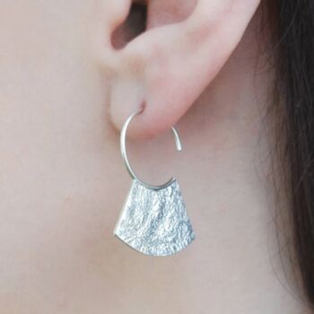 Roman Textured Statement Sterling Silver Hoop Earrings, 2 of 6