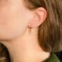 Modern Gold Hoop Earrings With Spike Charm, thumbnail 7 of 7