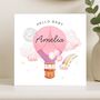 Personalised Welcome Baby Girl Card Balloon, thumbnail 7 of 8