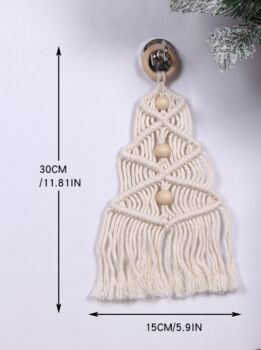 White Cotton Handmade Christmas Tree Festive Decoration For Window, 5 of 5