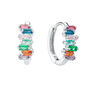 Lola Silver Rainbow Huggie Earrings, thumbnail 1 of 2