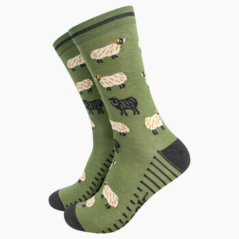 Men's Bamboo Socks Green, Black Sheep, 2 of 4