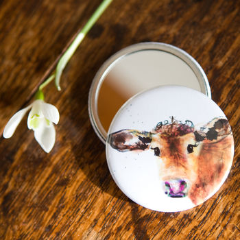 Inky Cow Pocket Compact Mirror, 4 of 4