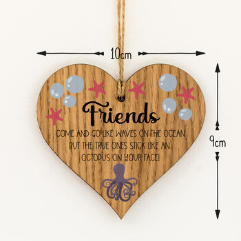 Token Gift For Friend Hanging Wood Heart, 2 of 3