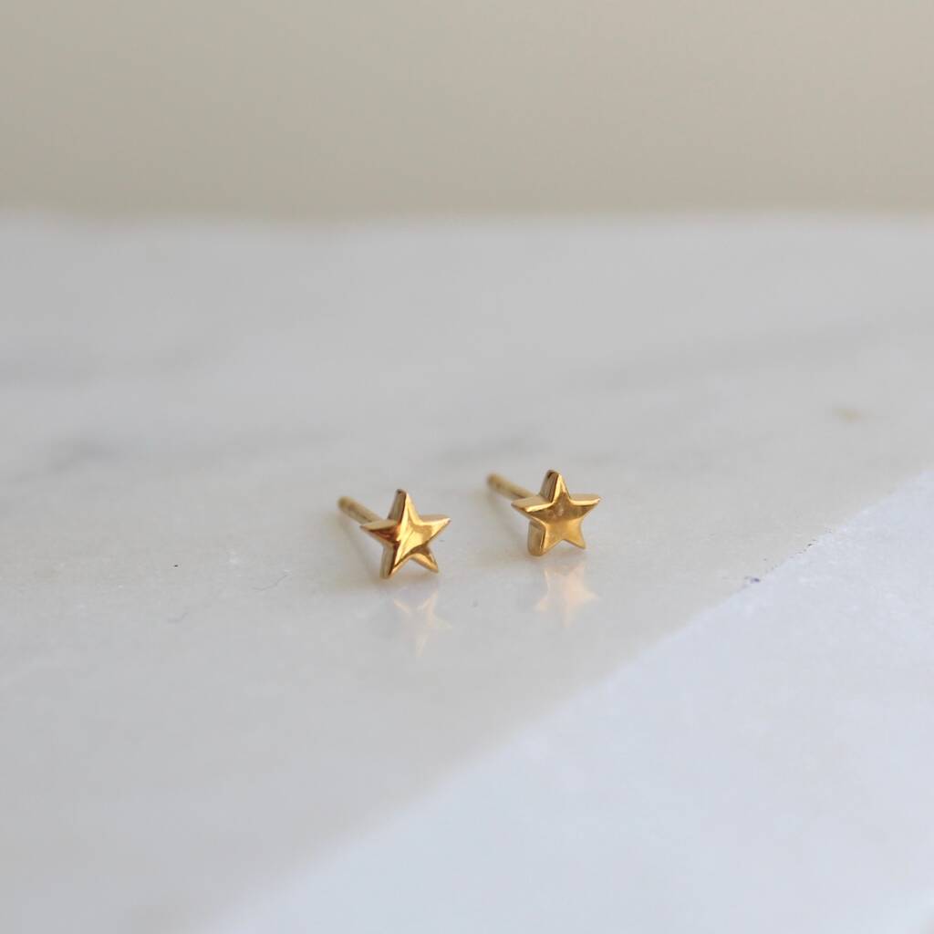 14ct Solid Gold Mini Star Stud Single By Lime Tree Design ...