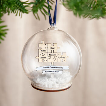 Family Puzzle Personalised Christmas Bauble, 2 of 2