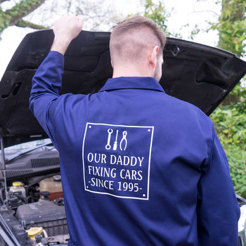 Personalised Our Mechanic Daddy Overalls, 2 of 6