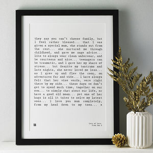 Personalised Typography Prints And Art Notonthehighstreet My Mum Poem Print For Mothers