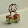 Speckled Green Acorn Earrings, thumbnail 1 of 8