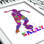 Personalised Girls Football Print, thumbnail 1 of 5