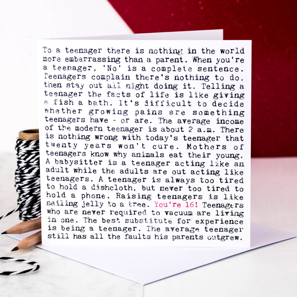 Image of 16th Birthday Card 'You're 16!'