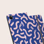 Blue Squiggles Vegan Leather iPad Pro Folio Case, thumbnail 1 of 7
