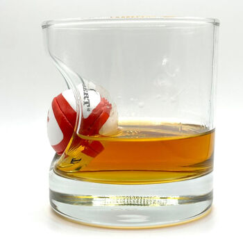 Personalised Rugby Ball Whisky Glass, 2 of 12