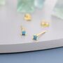 Extra Tiny 2mm Turquoise Stud Earrings, thumbnail 1 of 11