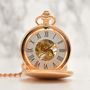 Rose Gold Engraved Pocket Watch Gift, thumbnail 4 of 5