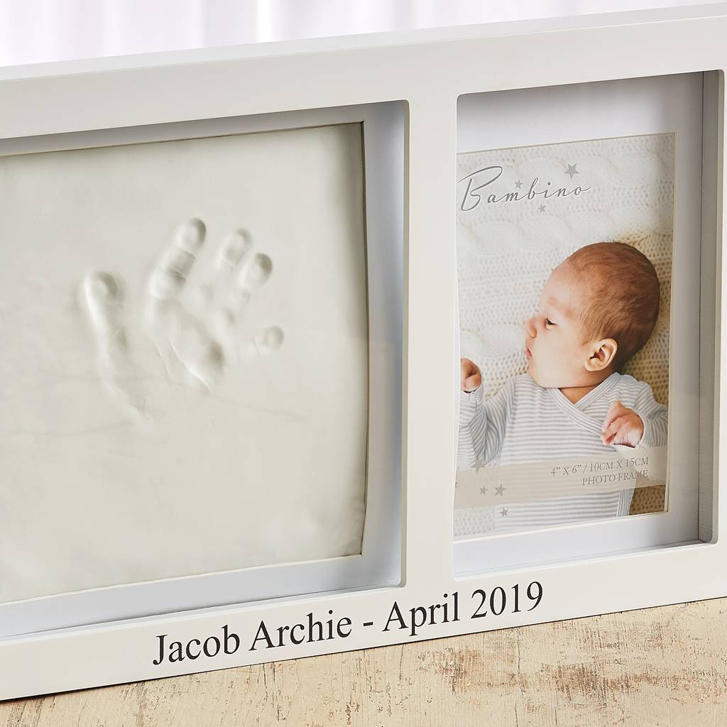 Personalised Photo Frame With Clay Hand Print By My 1st Years