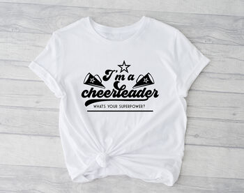What's Your Super Power Cheerleader T Shirt In Black, 2 of 2