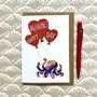 Octopus Valentine's Day Card, thumbnail 1 of 3