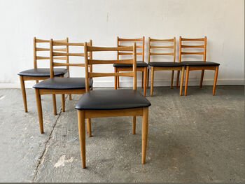 Six Mid Century Dining Chairs By Schreiber Furniture, 4 of 10