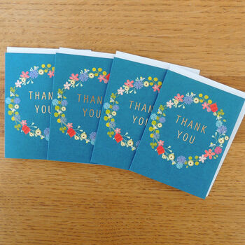 Mini Gold Foiled Floral Thank You Card, 4 of 4