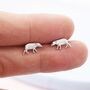 Extra Tiny Baby Tapir Stud Earrings In Sterling Silver, thumbnail 4 of 12
