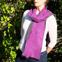 Scarf Fuchsia / Grey Double Sided Soft And Warm, thumbnail 3 of 8
