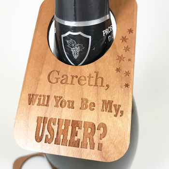 Personalised Will You Be My Usher Bottle Label, 4 of 6