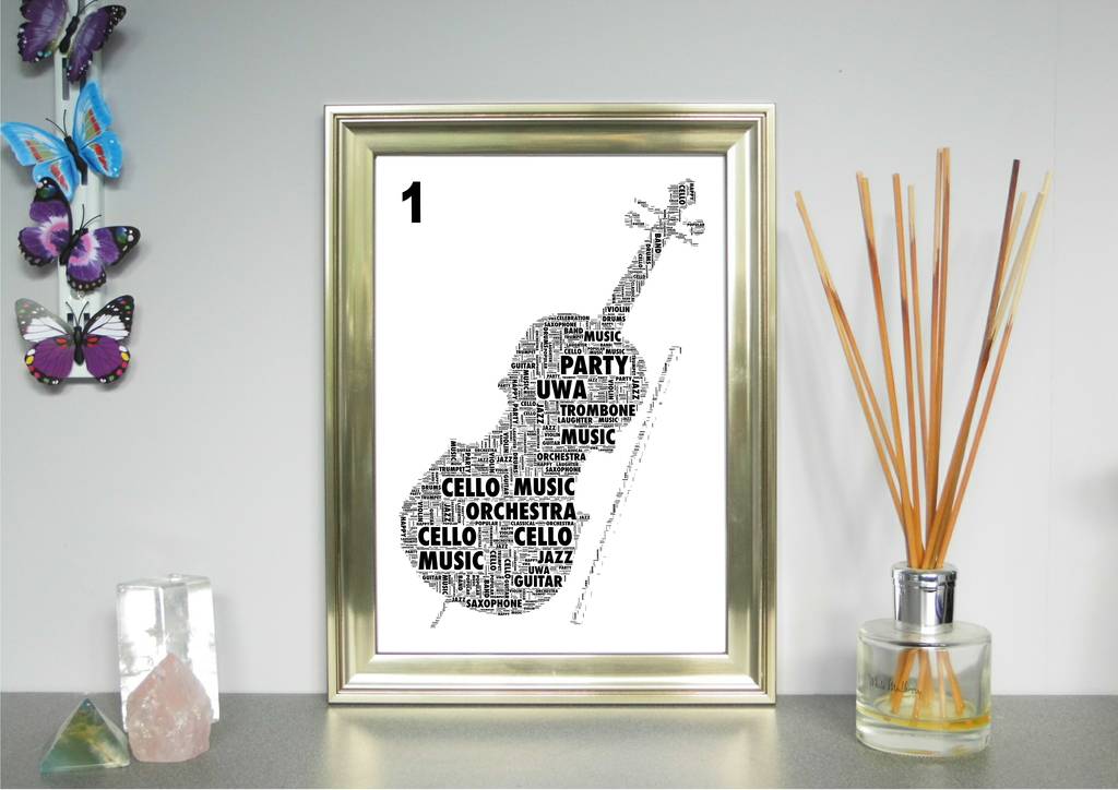 Cello Or Guitar Personalised Print, 1 of 5