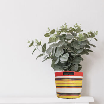 Striped Recycled House Plant Pot Covers Three Sizes, 10 of 12