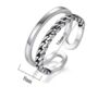Sterling Silver Chain Two Layer Link Ring, thumbnail 4 of 4