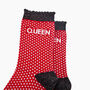 Queen Spotted Combed Cotton Glitter Socks In Red, thumbnail 2 of 4