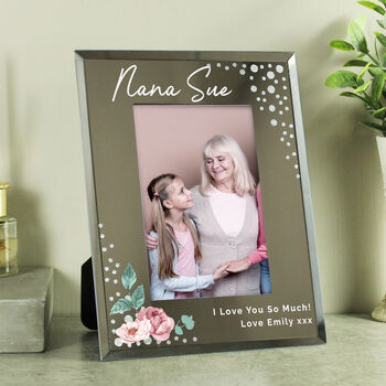Personalised Floral 4x6 Diamanté Glass Photo Frame, 4 of 5
