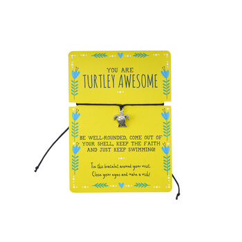 Turtle Charm Wish Bracelet | 'You're Turtley Awesome', 2 of 4