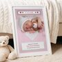 New Baby Girl Photo Print Personalised New Baby Gift ‘It’s A Girl’, thumbnail 1 of 6