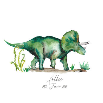 Personalised Triceratops Art Print, 3 of 4
