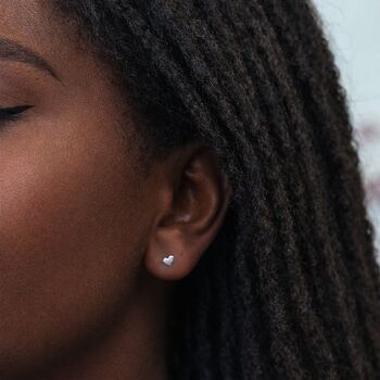 Sterling Silver Heart Micro Stud Earrings – 4mm, 2 of 9