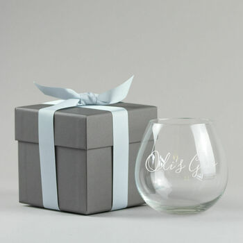 Engraved Crystal Stemless Gin Glass, 5 of 5